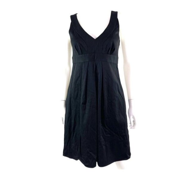 Theory Black Sleeveless V-Neck Virgin Wool A-line Casual Dress Size 6 - Picture 1 of 10